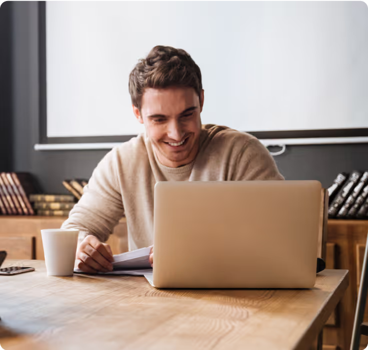 man with laptop