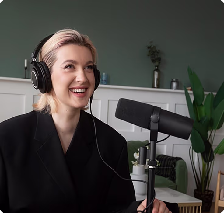 Woman with microphone